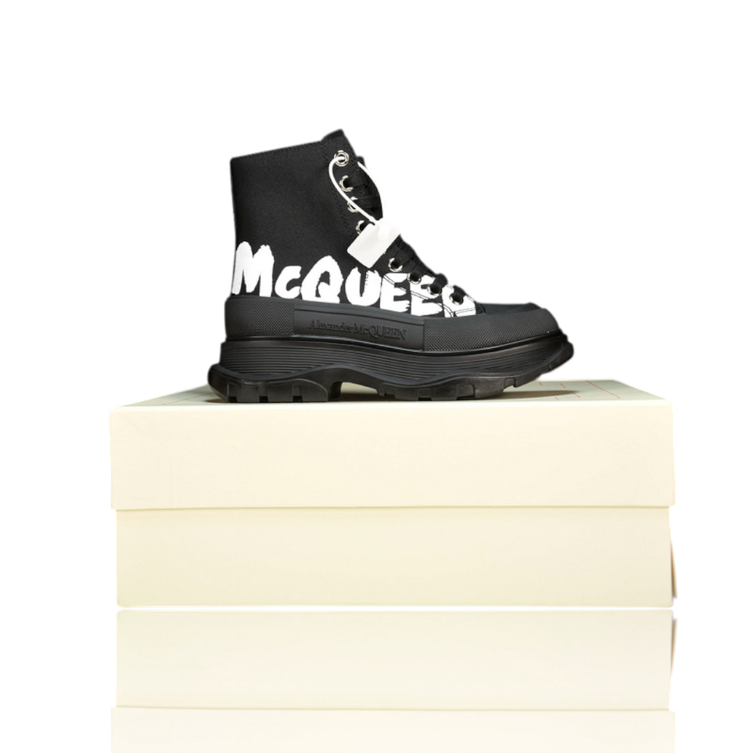 McQueen Tread Slick Boot  Graffiti 'Black'