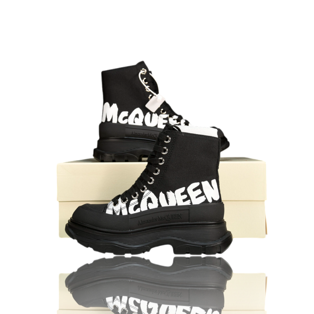 McQueen Tread Slick Boot  Graffiti 'Black'