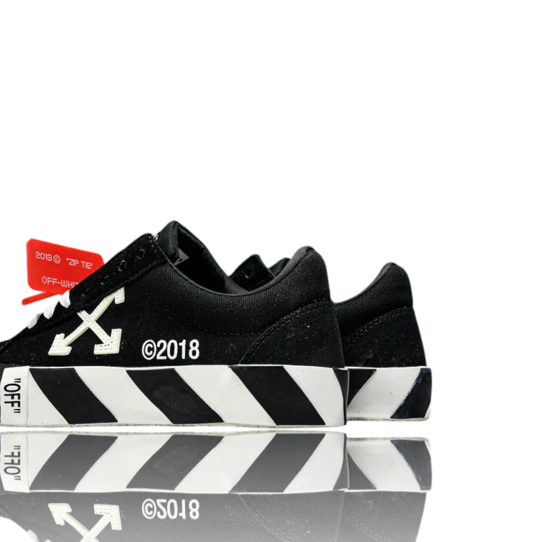 Off-White Vulc Low 'Black' (‘C 2018) Old Stripes