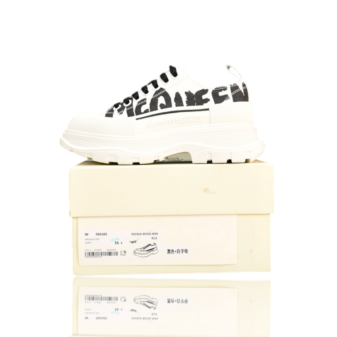 McQueen Tread Slick Low  Graffiti 'White'