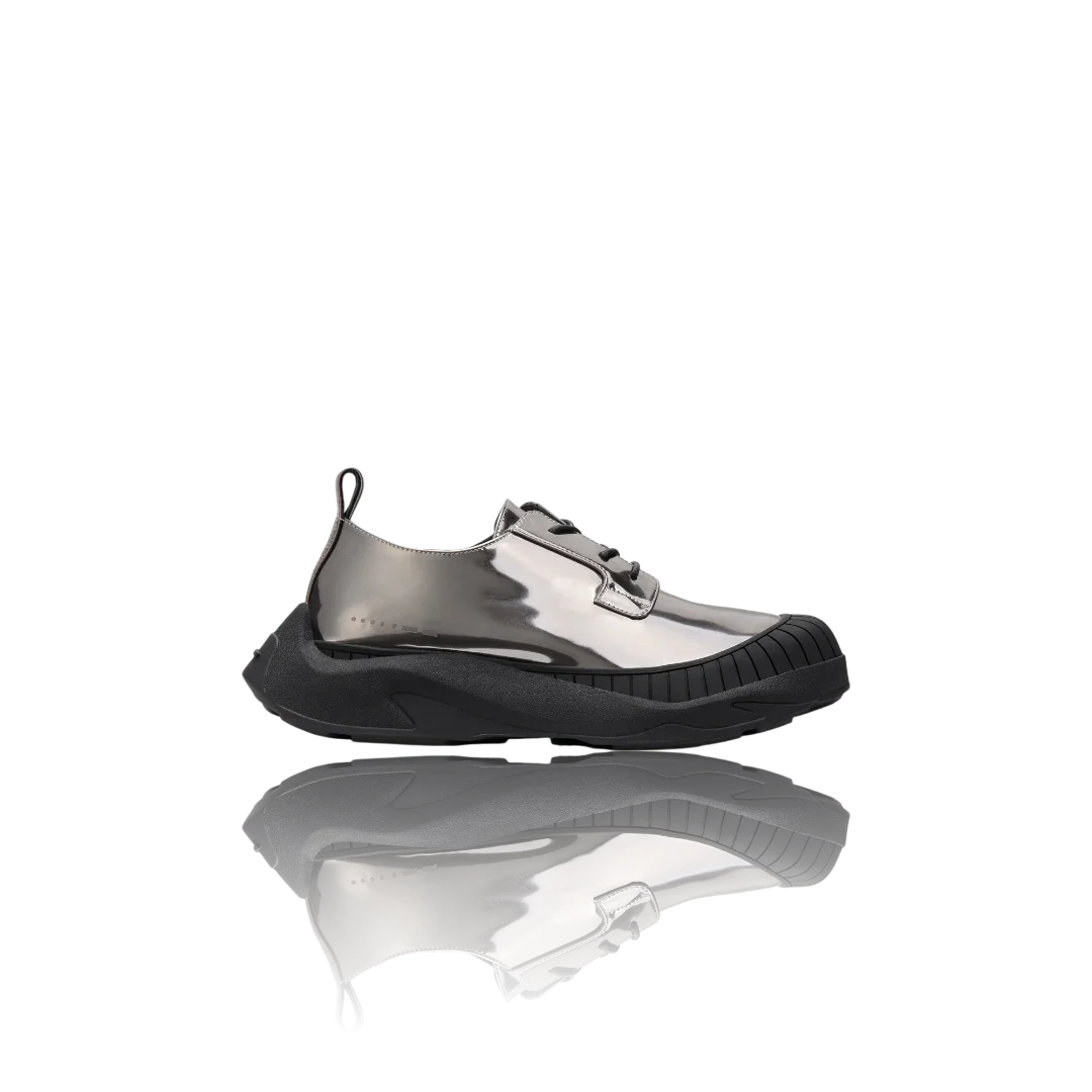 Gunmetal Patent-Leather Oxford Shoes
