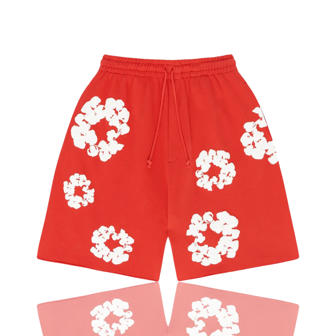 Denim Tears Red ‘The Cotton Wreath’ Shorts