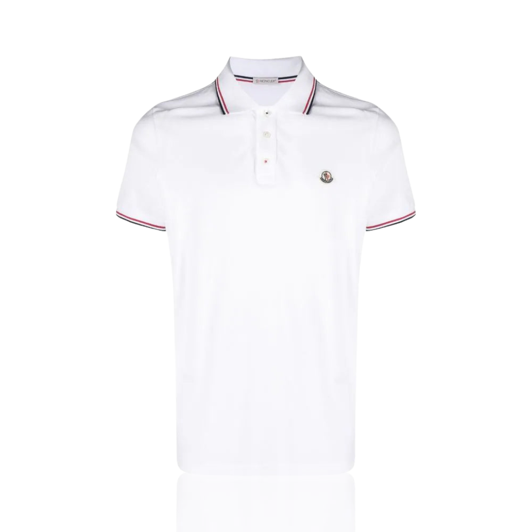 Moncler White Polo T-Shirt