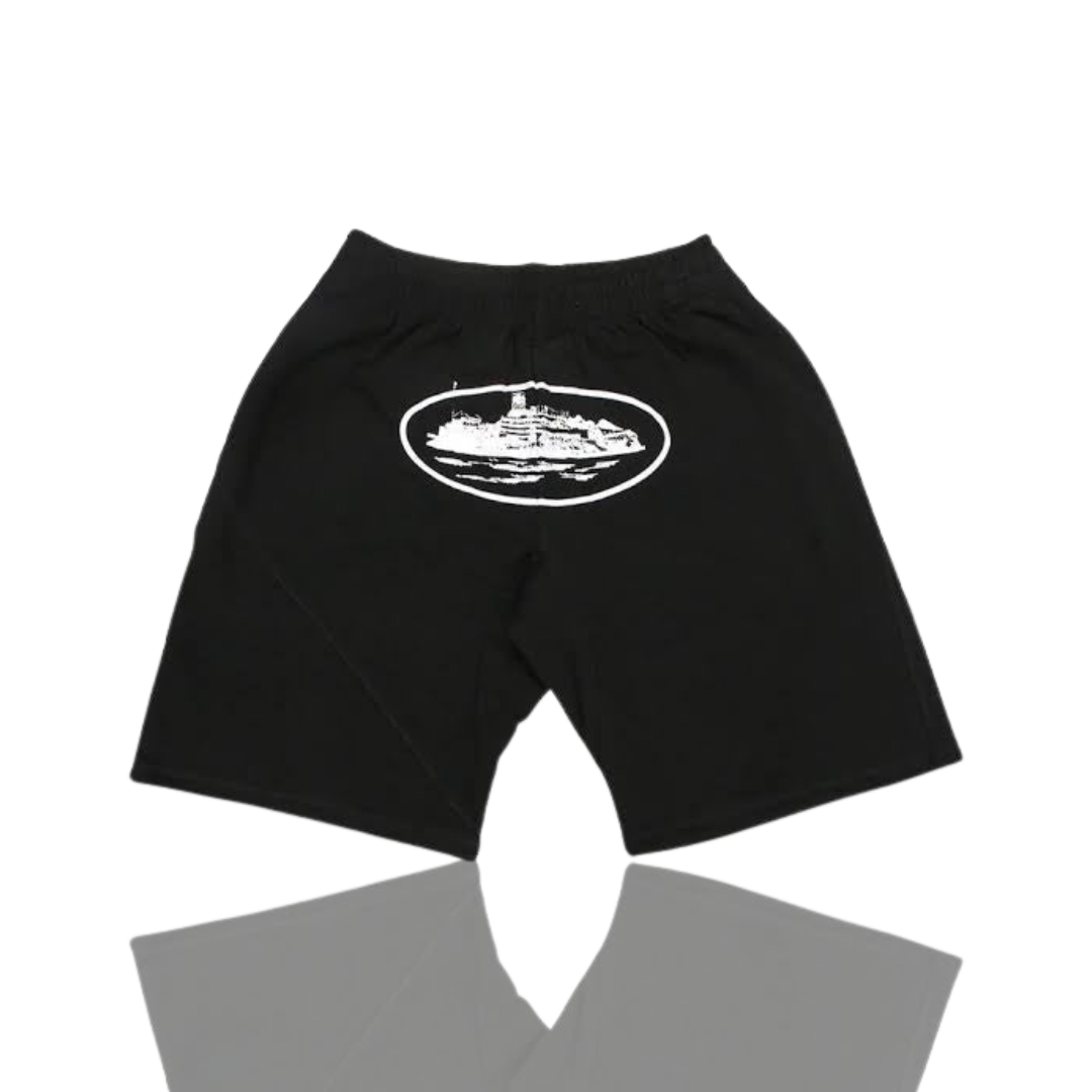 Corteiz Black & White Alcatraz Shorts