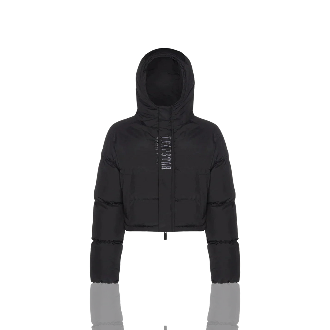 Trapstar Women's Black Decoded 2.0 Hooded Puffer