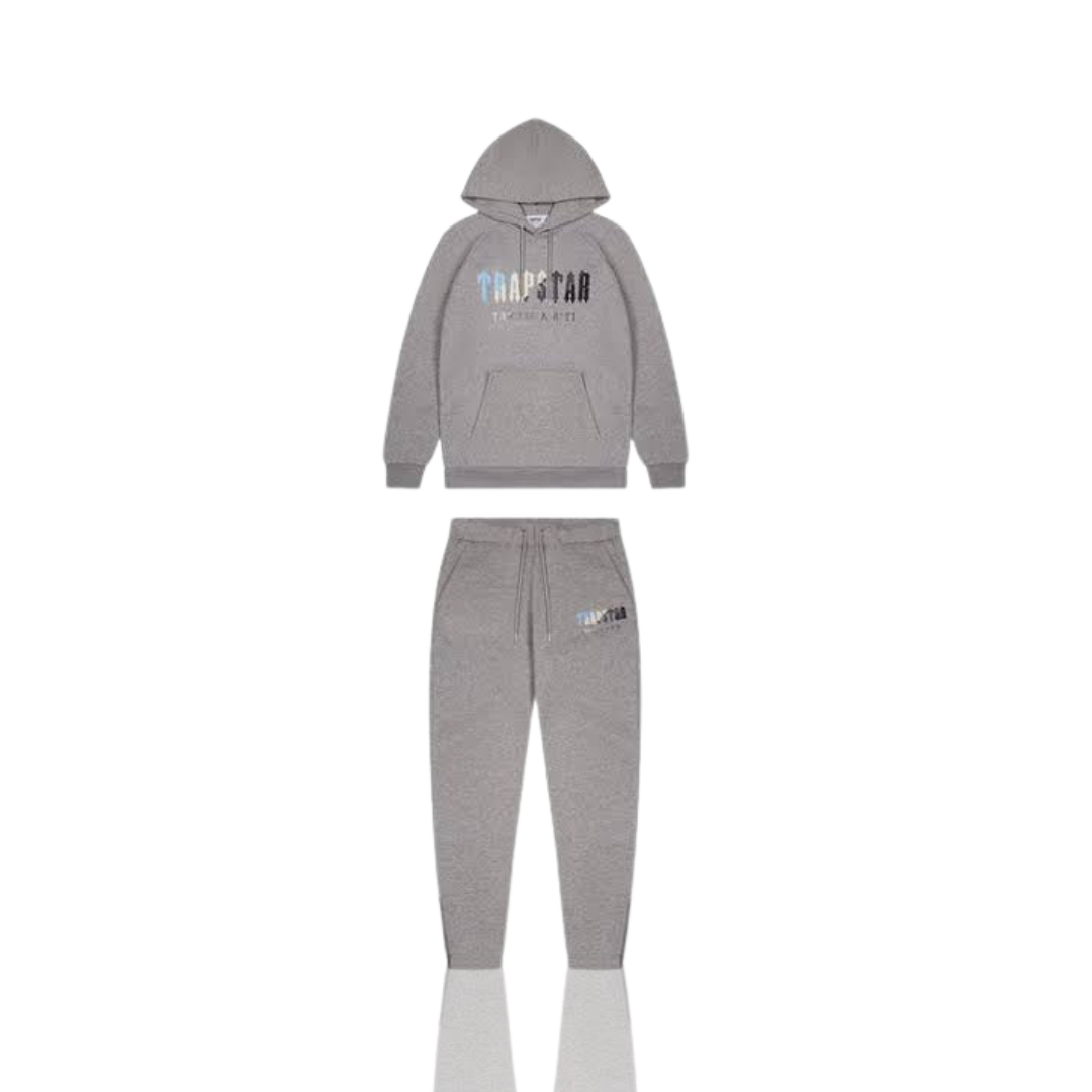 Trapstar Grey Ice Chenille Decoded Hooded Tracksuit