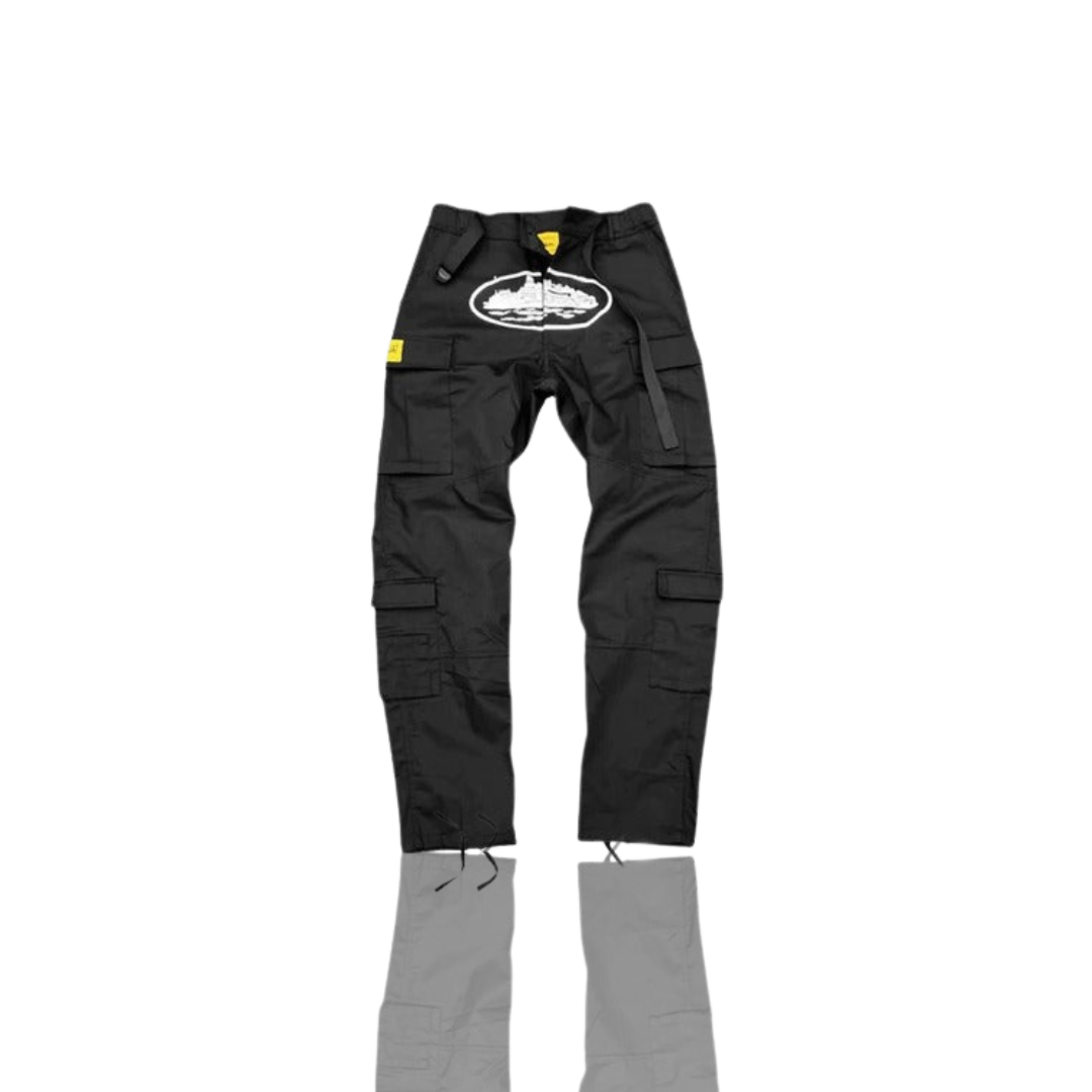 Corteiz BLACK & WHITE ALCATRAZ CARGO TROUSER