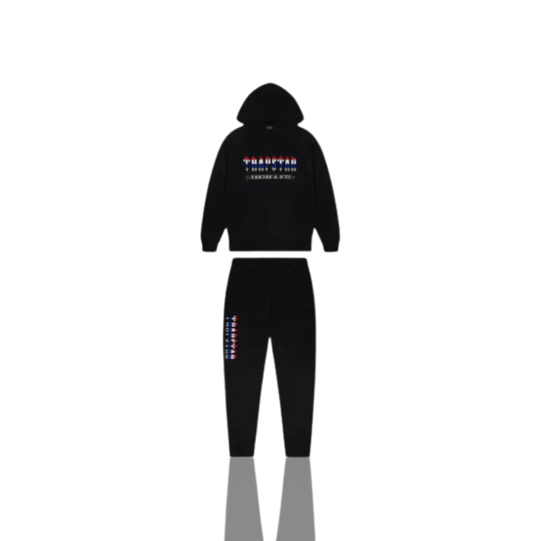 Trapstar Black Revolution 2.0 Chenille Decoded Hooded Tracksuit