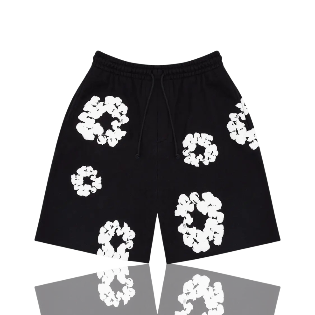 Denim Tears Black ‘The Cotton Wreath’ Shorts