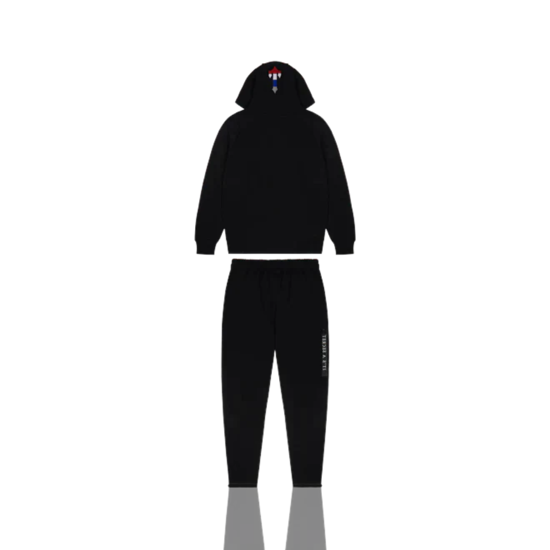 Trapstar Black Revolution 2.0 Chenille Decoded Hooded Tracksuit