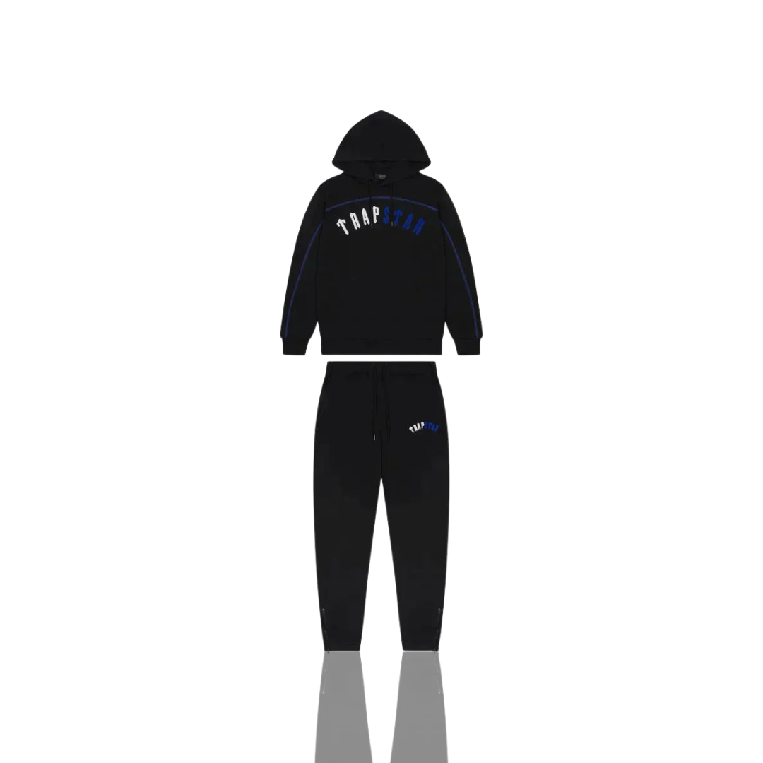 Trapstar Black Ice Irongate Arch Chenille Hooded Tracksuit