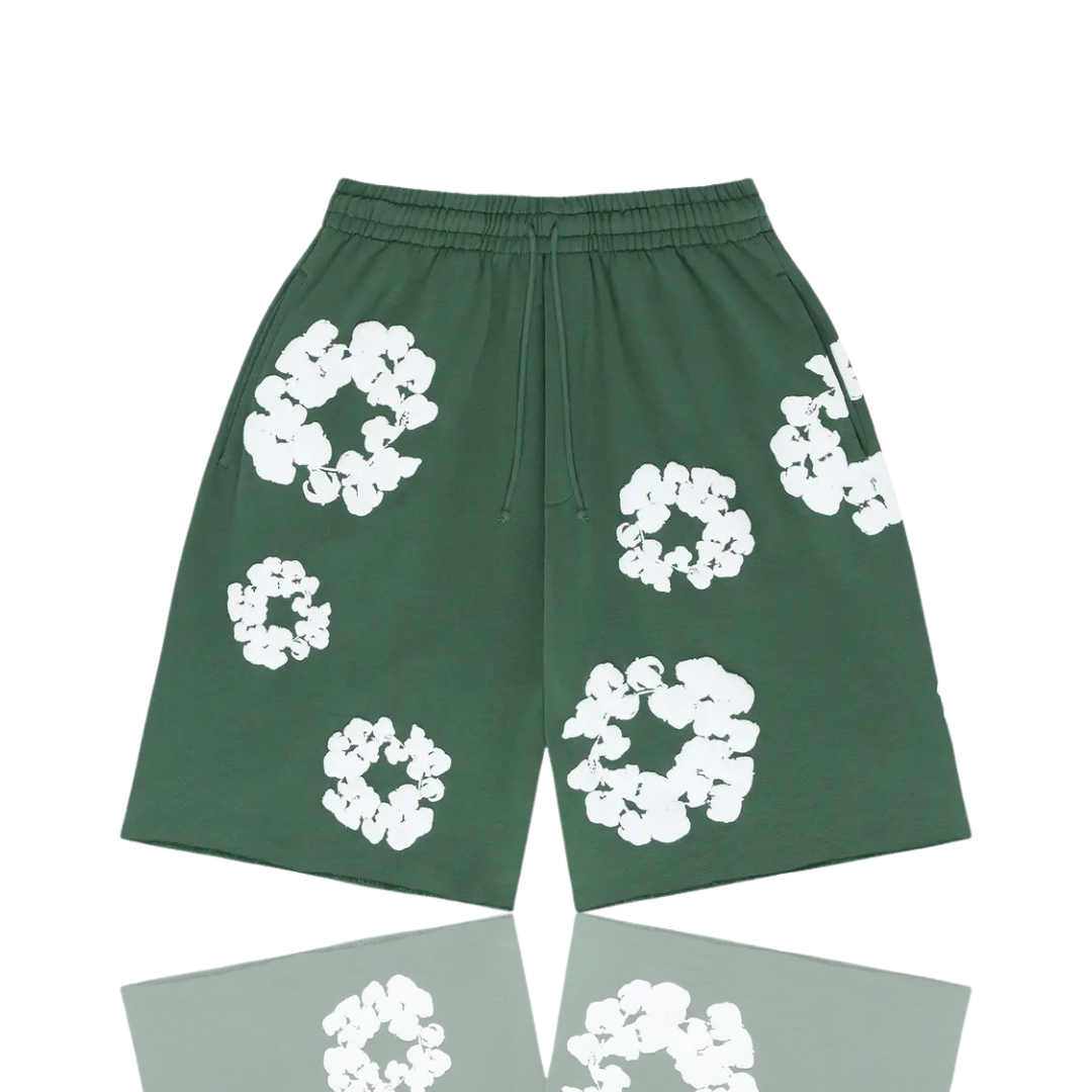 Denim Tears Green ‘The Cotton Wreath’ Shorts