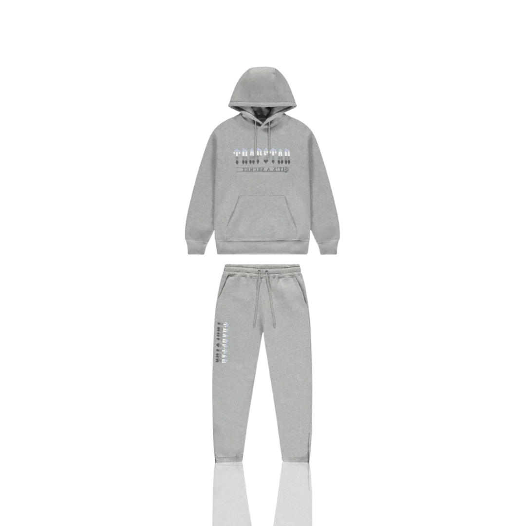 Trapstar Grey / Ice Blue Chenille Decoded 2.0 Hooded Tracksuit