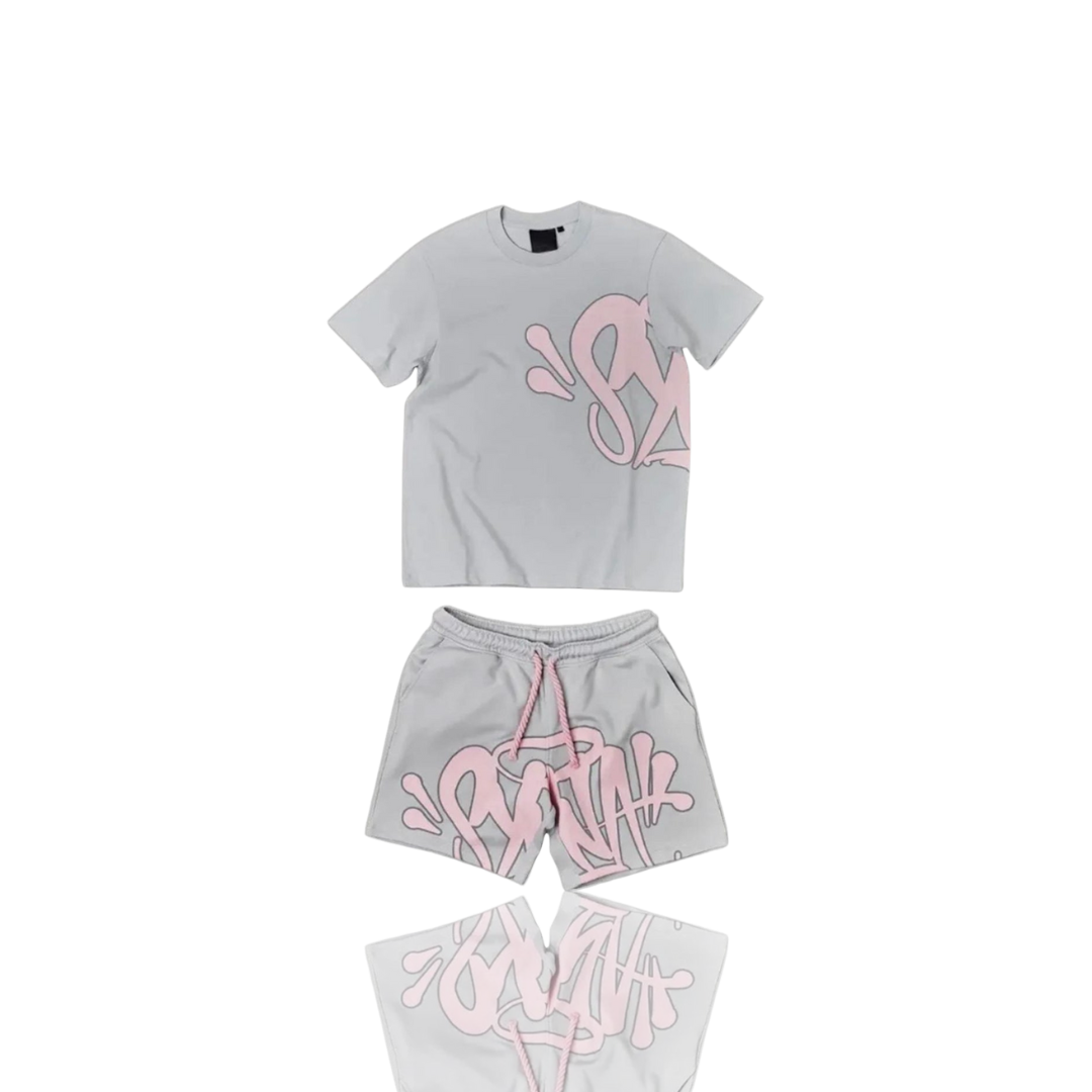 Grey & Pink Syna Short Set