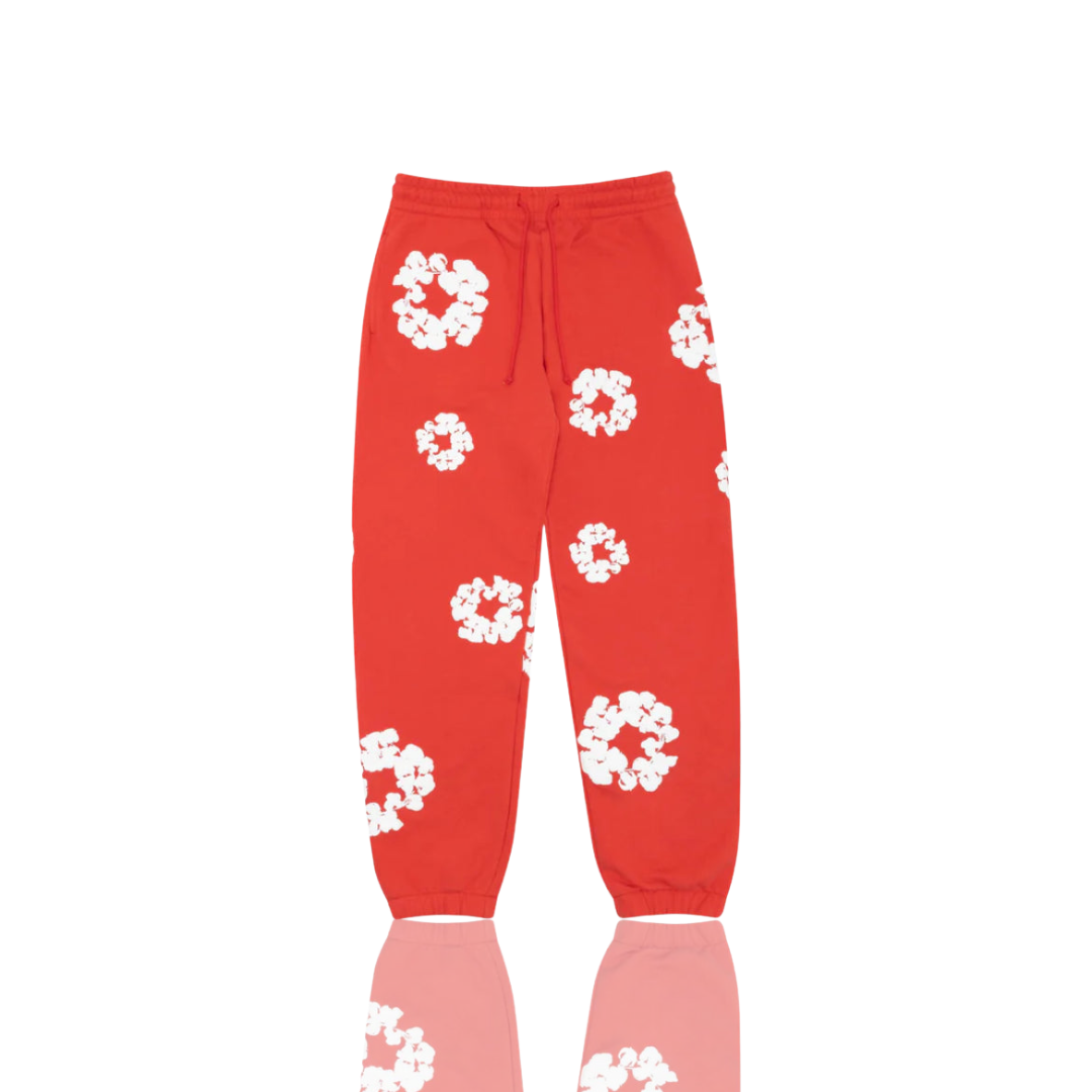 Denim Tears Red ‘The Cotton Wreath’ Sweatpants