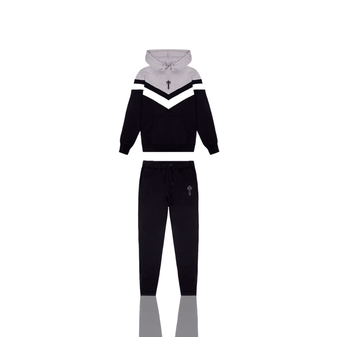 Trapstar Black & Grey V Stripe Tracksuit