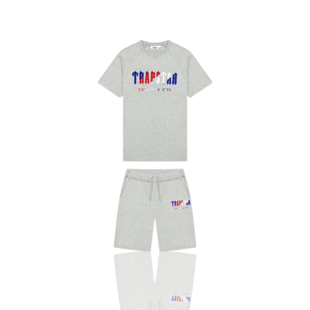 Trapstar Grey Revolution Chenille Decoded Short Set