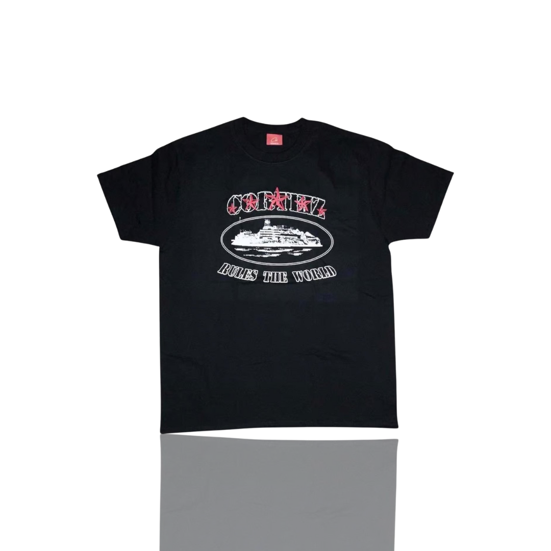 Corteiz BLACK & RED 5 STARZ T SHIRT