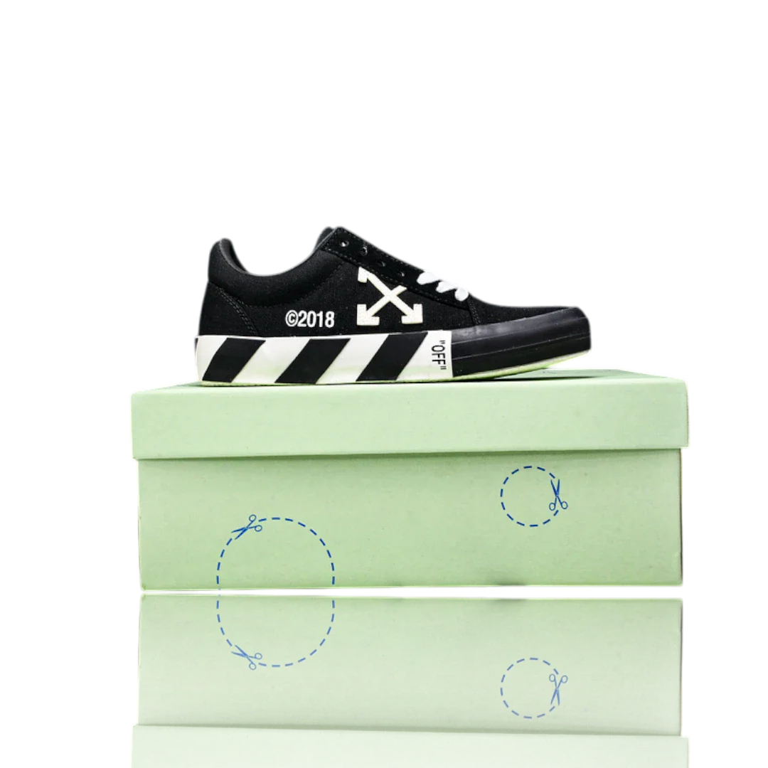 Off-White Vulc Low 'Black' (‘C 2018) Old Stripes