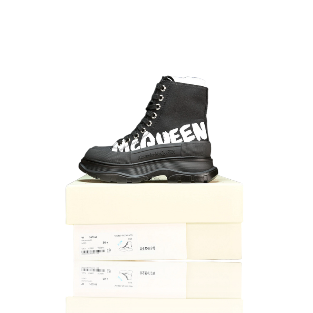 McQueen Tread Slick Boot  Graffiti 'Black'