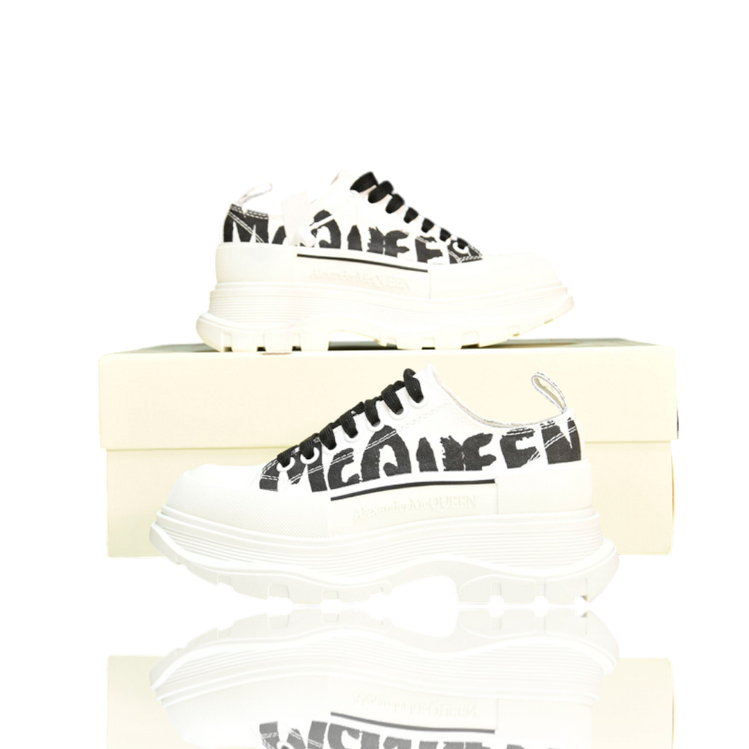 McQueen Tread Slick Low  Graffiti 'White'