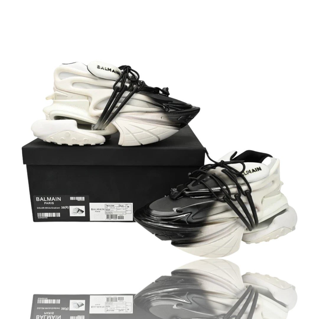 Balmain Unicorn low-top 'Gradient White Black'