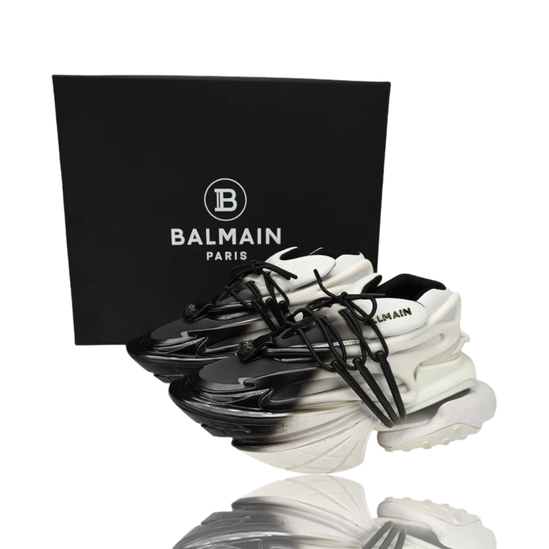 Balmain Unicorn low-top 'Gradient White Black'