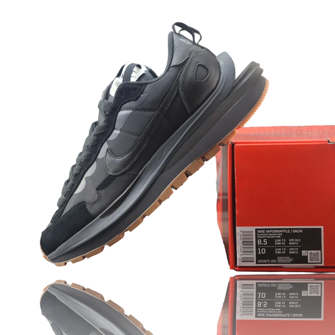Sacai x VaporWaffle 'Black Gum'